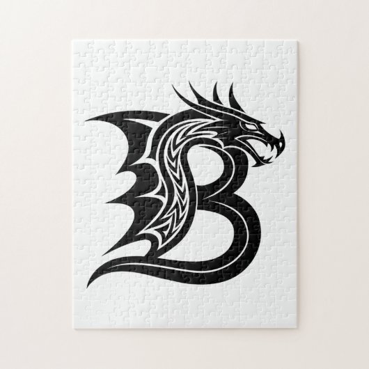 Drachengestalteter Buchstabe B, Dragonalphabet, Mo Puzzle (Vertikal)