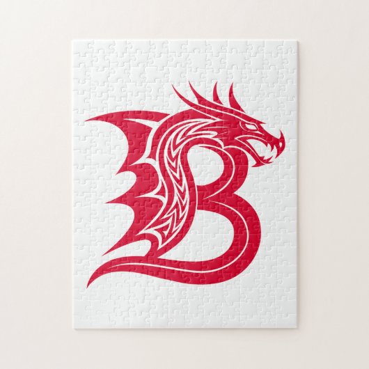 Drachengestalteter Buchstabe B, Dragonalphabet, Mo Puzzle (Vertikal)