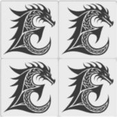 Drachengestalteter Buchstabe E, Drachenalphabet, M Aufkleber (Vorderseite)
