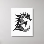 Drachengestalteter Buchstabe E, Drachenschrift, Mo Leinwanddruck (Vorderseite)