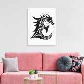 Drachengestalteter Buchstabe E, Drachenschrift, Mo Leinwanddruck (Insitu (Wohnzimmer))
