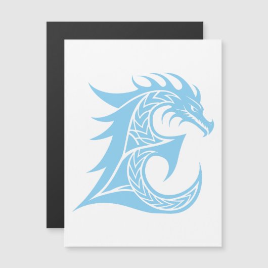 Drachengestalteter Buchstabe E, Drachenschrift, Mo Magneteinladung (Vorne/Hinten)