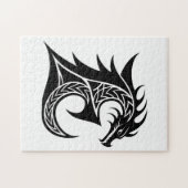 Drachengestalteter Buchstabe E, Drachenschrift, Mo Puzzle (Horizontal)