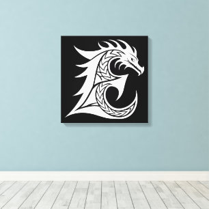 Drachengestalteter Buchstabe E, Dragonalphabet, Mo Leinwanddruck