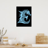 Drachengestalteter Buchstabe E, Dragonalphabet, Mo Poster (Küche)