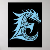 Drachengestalteter Buchstabe E, Dragonalphabet, Mo Poster (Vorne)