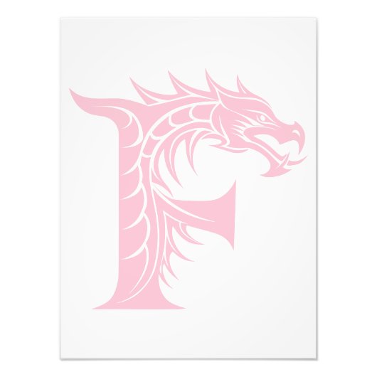 Drachengestalteter Buchstabe F, Drachenschrift, Mo Fotodruck (Vorne)