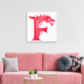 Drachengestalteter Buchstabe F, Drachenschrift, Mo Leinwanddruck (Insitu (Wohnzimmer))
