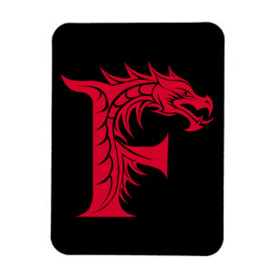 Drachengestalteter Buchstabe F, Drachenschrift, Mo Magnet
