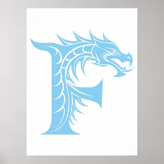Drachengestalteter Buchstabe F, Drachenschrift, Mo Poster (Vorne)