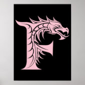 Drachengestalteter Buchstabe F, Drachenschrift, Mo Poster (Vorne)