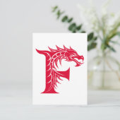 Drachengestalteter Buchstabe F, Drachenschrift, Mo Postkarte (Stehend Vorderseite)
