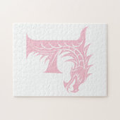 Drachengestalteter Buchstabe F, Drachenschrift, Mo Puzzle (Horizontal)