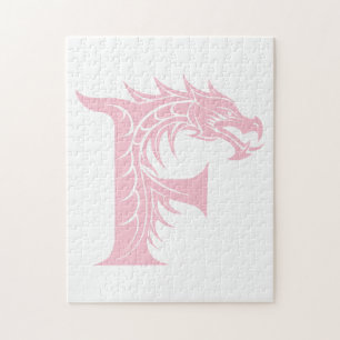 Drachengestalteter Buchstabe F, Drachenschrift, Mo Puzzle