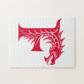 Drachengestalteter Buchstabe F, Drachenschrift, Mo Puzzle (Horizontal)