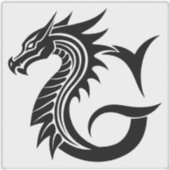 Drachengestalteter Buchstabe G, Dragonalphabet, Mo Aufkleber (Vorderseite)