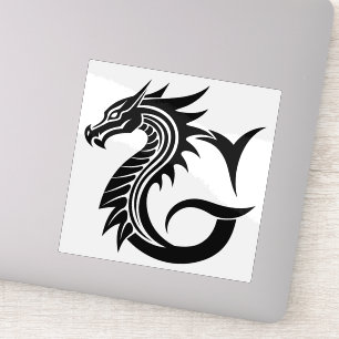 Drachengestalteter Buchstabe G, Dragonalphabet, Mo Aufkleber