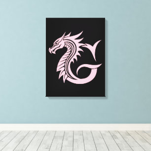 Drachengestalteter Buchstabe G, Dragonalphabet, Mo Leinwanddruck