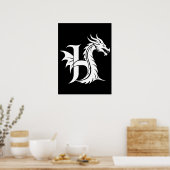 Drachengestalteter Buchstabe H, Drachenalphabet, M Poster (Küche)