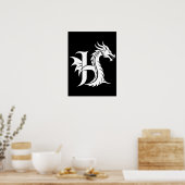 Drachengestalteter Buchstabe H, Drachenalphabet, M Poster (Küche)