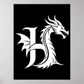 Drachengestalteter Buchstabe H, Drachenalphabet, M Poster (Vorne)