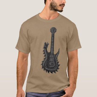 Drachengitarre mit E-Gitarre Rock'n'Roll B T-Shirt