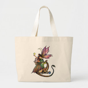 Drachengloben Fee und Drache von Molly Harrison Jumbo Stoffbeutel