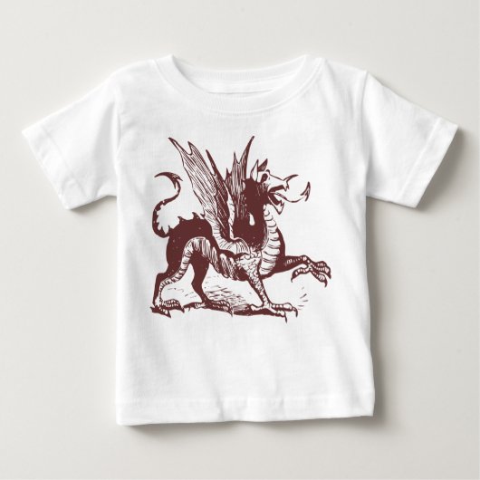 Drachengravur - Dunkelbraun Baby T-shirt (Vorderseite)