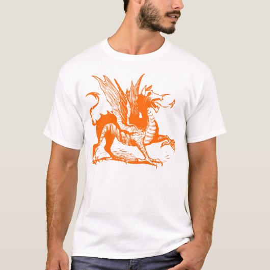 Drachengravur - Orange T-Shirt (Vorderseite)