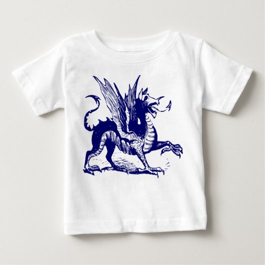 Drachengravur - Tiefe Marine Baby T-shirt (Vorderseite)