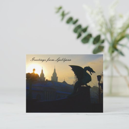 Drachengrüße Postkarte (Stehend Vorderseite)