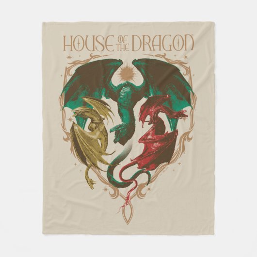 Drachenhaus | Drachenschild Fleecedecke (Vorderseite)
