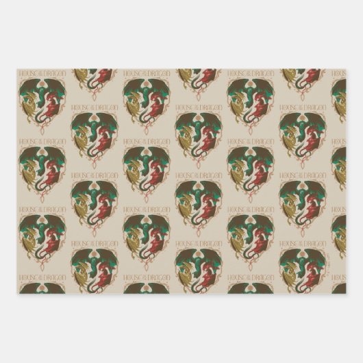 Drachenhaus | Drachenschild Geschenkpapier Set (Vorderseite 2)