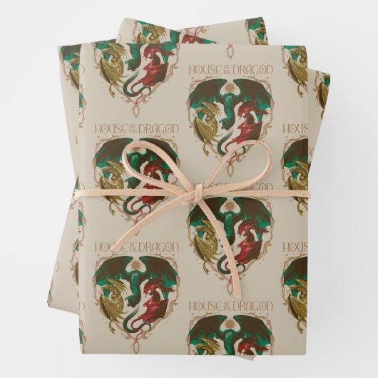 Drachenhaus | Drachenschild Geschenkpapier Set (Beispiel)