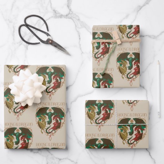 Drachenhaus | Drachenschild Geschenkpapier Set (Vorderseite)