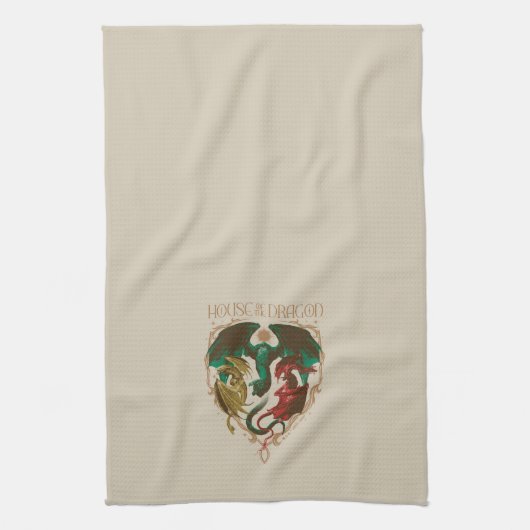 Drachenhaus | Drachenschild Geschirrtuch (Vertikal)