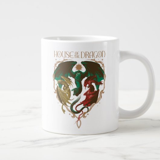 Drachenhaus | Drachenschild Jumbo-Tasse (Rechts)