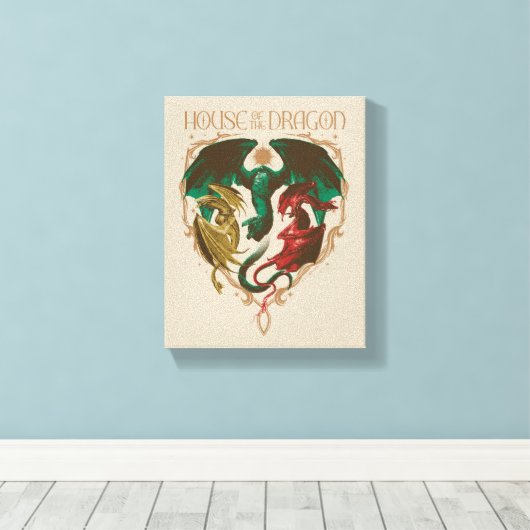 Drachenhaus | Drachenschild Leinwanddruck (Insitu (Holzboden))