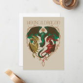 Drachenhaus | Drachenschild Mitteilungskarte (Vorderseite/Rückseite Beispiel)