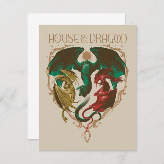 Drachenhaus | Drachenschild Mitteilungskarte (Vorne/Hinten)