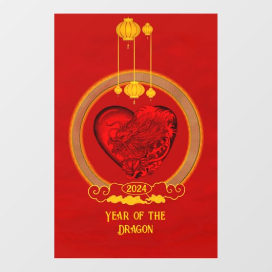 Drachenherz , Jahr des Drachen Fensteraufkleber (Blatt)