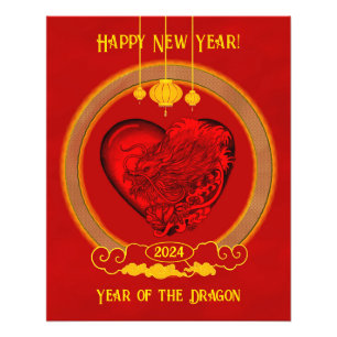 Drachenherz , Jahr des Drachen Fotodruck