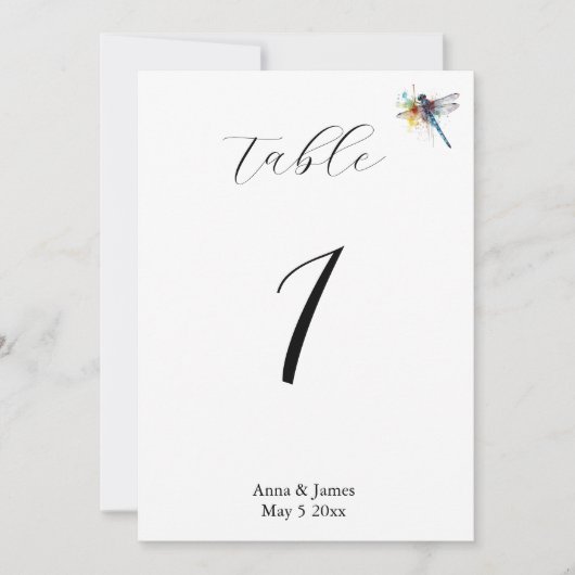 Drachenhochzeit, benutzerdefinierte Tischnummer (Vorderseite)