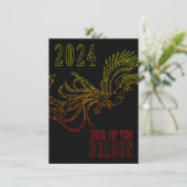 Drachenjahr Feiertagskarte (Stehend Vorderseite)