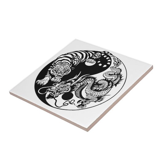 Drachenjang-Symbol Fliese (Seite)