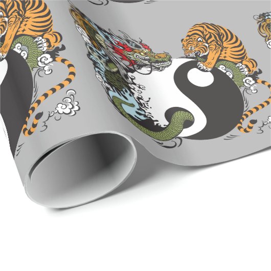 Drachenjang-Symbol Geschenkpapier (Rolleneckpunkt)