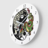 Drachenjang-Symbol Große Wanduhr (Winkel)