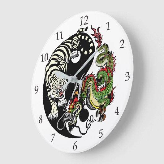Drachenjang-Symbol Große Wanduhr (Winkel)