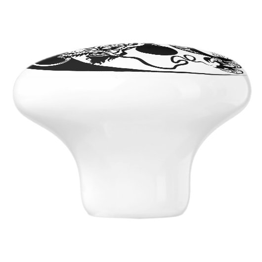 Drachenjang-Symbol Keramikknauf (Seitenansicht)