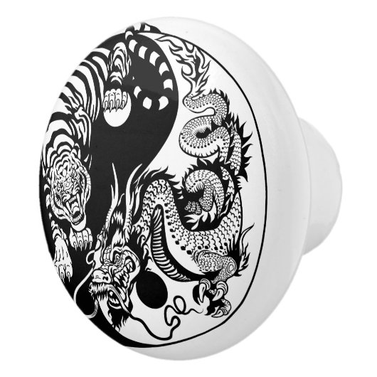 Drachenjang-Symbol Keramikknauf (Rechts)